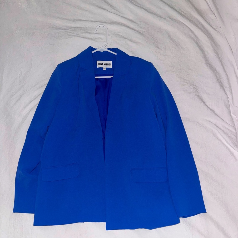Steve Madden Cobalt Open-Front Blazer - Picture 2 of 4